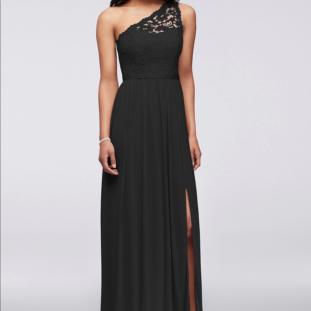 Long One Shoulder Lace Dress